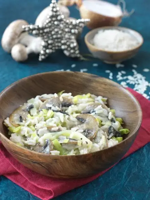 Prix Engagés : Risotto de poireaux et champignon à la ricotta
